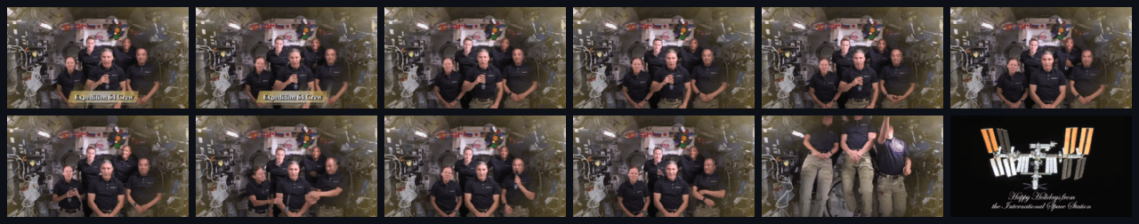 Twelve stills across a NASA clip, taken by frames_at