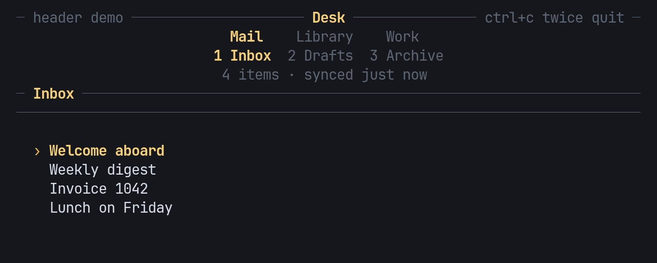 The demo: stepping through groups and numbered sections, drilling into a nightly check and back, and the double ctrl+c quit hint